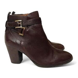 LOUISE ET CIE Lo-Vianne Brown Leather Ankle Boots, Size 9